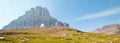 Clement Mountain as seen from Hidden Lake trail on Logan Pass in Glacier National Park during the 2017 fall fires in Montana USA Royalty Free Stock Photo