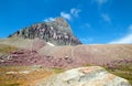 Clement Mountain as seen from Hidden Lake trail on Logan Pass in Glacier National Park during the 2017 fall fires in Montana USA Royalty Free Stock Photo