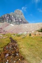 Clement Mountain as seen from Hidden Lake trail on Logan Pass in Glacier National Park during the 2017 fall fires in Montana USA Royalty Free Stock Photo