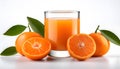 Clementine fruit juice isolated white background Royalty Free Stock Photo