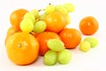Clementines And Grapes On White Royalty Free Stock Photo