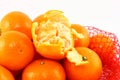 Clementines In A Red Net Close Up Royalty Free Stock Photo