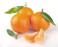 Clementines with segments Royalty Free Stock Photo