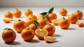 Clementines set on a white background, different foreshortening. Isolated Royalty Free Stock Photo