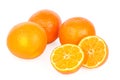 Clementines on white background