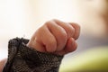 Clenched baby hand. Close up Royalty Free Stock Photo