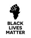 Clenched Fist With Africa continent symbol. Black Lives Matter poster Royalty Free Stock Photo