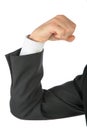Clenched fist, arm in business suit Royalty Free Stock Photo