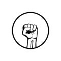 Clenched fist hand design, Revolution illustration for poster design.