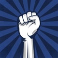 Clenched fist hand vector illustration. Revolution illustration for poster design Royalty Free Stock Photo