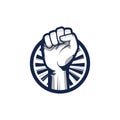 Clenched fist hand vector illustration. Revolution illustration for poster design Royalty Free Stock Photo