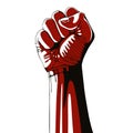 Clenched fist held high in protest. Royalty Free Stock Photo