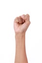 A clenched fist held high in protest Royalty Free Stock Photo