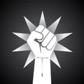 Clenched fist held in protest illustration