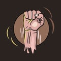 A clenched fist held raise in the air design vector illustration