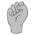 Clenched fist icon, black monochrome style Royalty Free Stock Photo