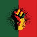 Clenched fist with pan african colors