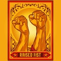 Clenched Fist Propaganda Poster Illustration Royalty Free Stock Photo