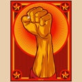 Clenched Fist Propaganda Poster Illustration Royalty Free Stock Photo