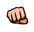 Clenched fist punching from front. Vector illustration