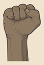 Clenched Fist. Symbol of Freedom, Revolution and Protest. Vector Hand Fist Sign