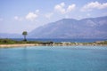 Cleopatra beach on the island of Sedir, Turkey. Aegean sea bay, paradise island