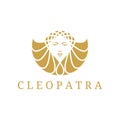 Cleopatra beautiful face logo design