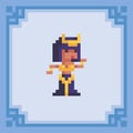 Cleopatra egyptian princess. Pixel art character