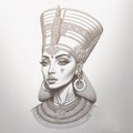 Cleopatra face, Egyptian pharaoh queen, ancient goddess portrait, Egypt woman Royalty Free Stock Photo