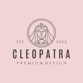 cleopatra queen line art logo vector symbol illustration design Royalty Free Stock Photo