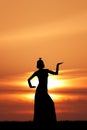 Cleopatra queen at sunset Royalty Free Stock Photo