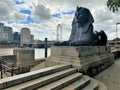 Cleopatra`s Needle Sphinx, London, UK