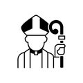 Clergy black linear icon