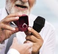 Clergy showing the wedding ring Royalty Free Stock Photo