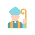 Clergy vector flat color icon