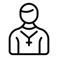 Cleric person icon outline vector. People spiritual