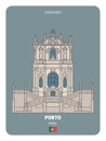 Clerigos Church in Porto, Portugal. Architectural symbols of European cities