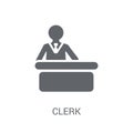 Clerk icon. Trendy Clerk logo concept on white background from P Royalty Free Stock Photo