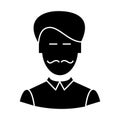 Clerk with moustache icon, vector illustration, sign on isolated background