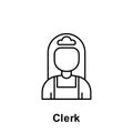 Clerk outline icon. Element of labor day illustration icon. Signs and symbols can be used for web, logo, mobile app, UI, UX
