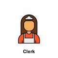 Clerk outline icon. Element of labor day illustration icon. Signs and symbols can be used for web, logo, mobile app, UI, UX