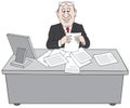 Clerk at paperwork