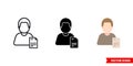 Clerk secretary icon of 3 types color, black and white, outline. Isolated vector sign symbol Royalty Free Stock Photo