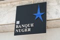 Banque nuger panel signboard with star text and logo sign on wall agency of