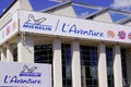 Michelin l`aventure bibendum logo sign and text logo on corporate museum asid