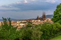 Clermont Ferrand Cathedral panorama scenic view Montjuzet park Royalty Free Stock Photo