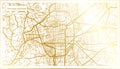Clermont Ferrand France City Map in Retro Style in Golden Color. Outline Map