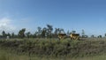 Roadside Coal Mining Trucks Fish Eye Lens