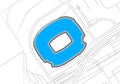 Cleveland, American Football Stadium, outline vector map