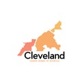 Cleveland City Map Modern Creative Logo